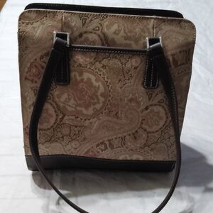 Liz Claiborne Vintage Paisley Shoulder Bag in Brown and Cream